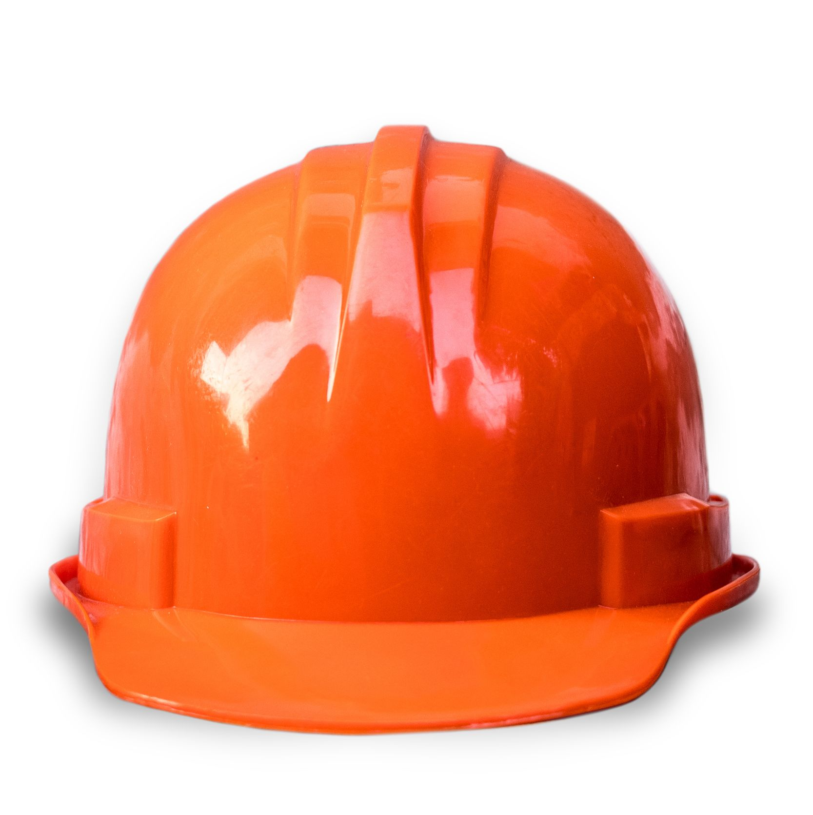 Orange construction hard hat.