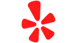 Red asterisk-like logo with six rounded petals on a white background