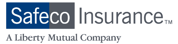Safeco Insurance logo in blue and gray with “A Liberty Mutual Company” tagline