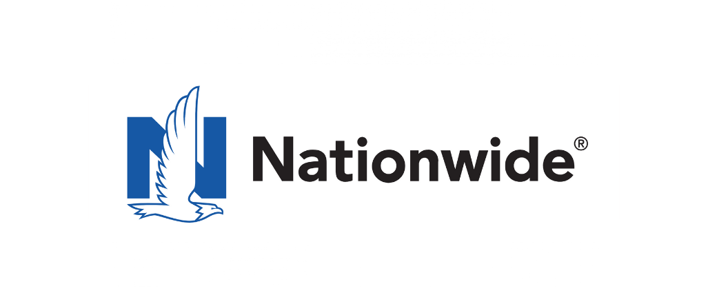 Nationwide logo with blue building icon and black wordmark on white background
