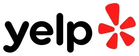 Yelp logo in black and red with a red burst icon