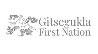 A black and white logo for gitsegukla first nation.