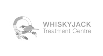 A black and white logo for whisky jack treatment centre.