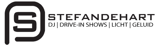 Het logo van Stefan de Hart met een gestileerd zwart 