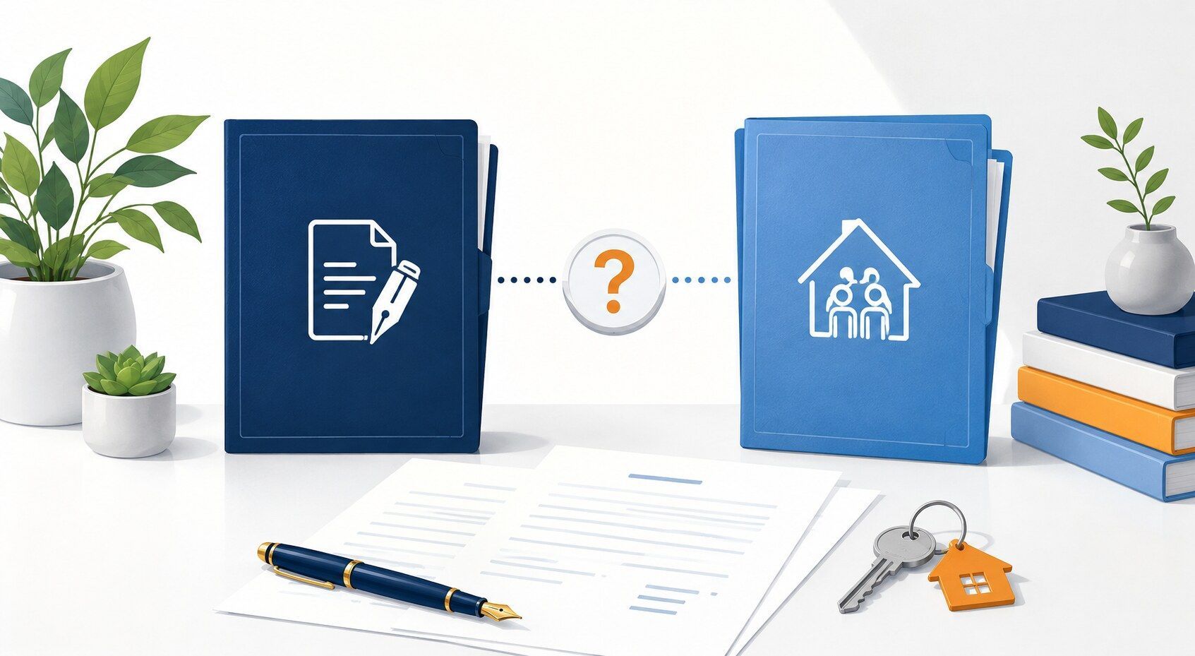 Illustration comparing a last will and testament with a revocable living trust for estate-planning decisions.