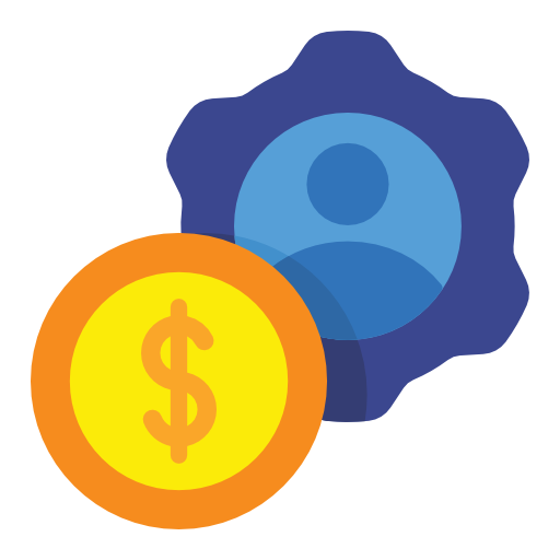 A man and a woman are shaking hands in a blue circle.