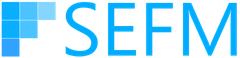 A blue and white logo for south england facilities management