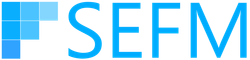 A blue and white logo for south england facilities management