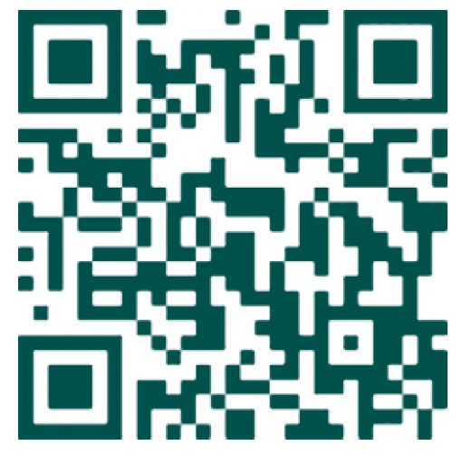 Green QR code on a white background