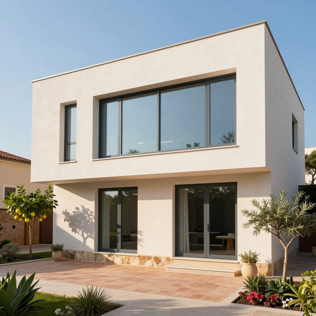 Facciata residenziale con serramenti in alluminio taglio termico