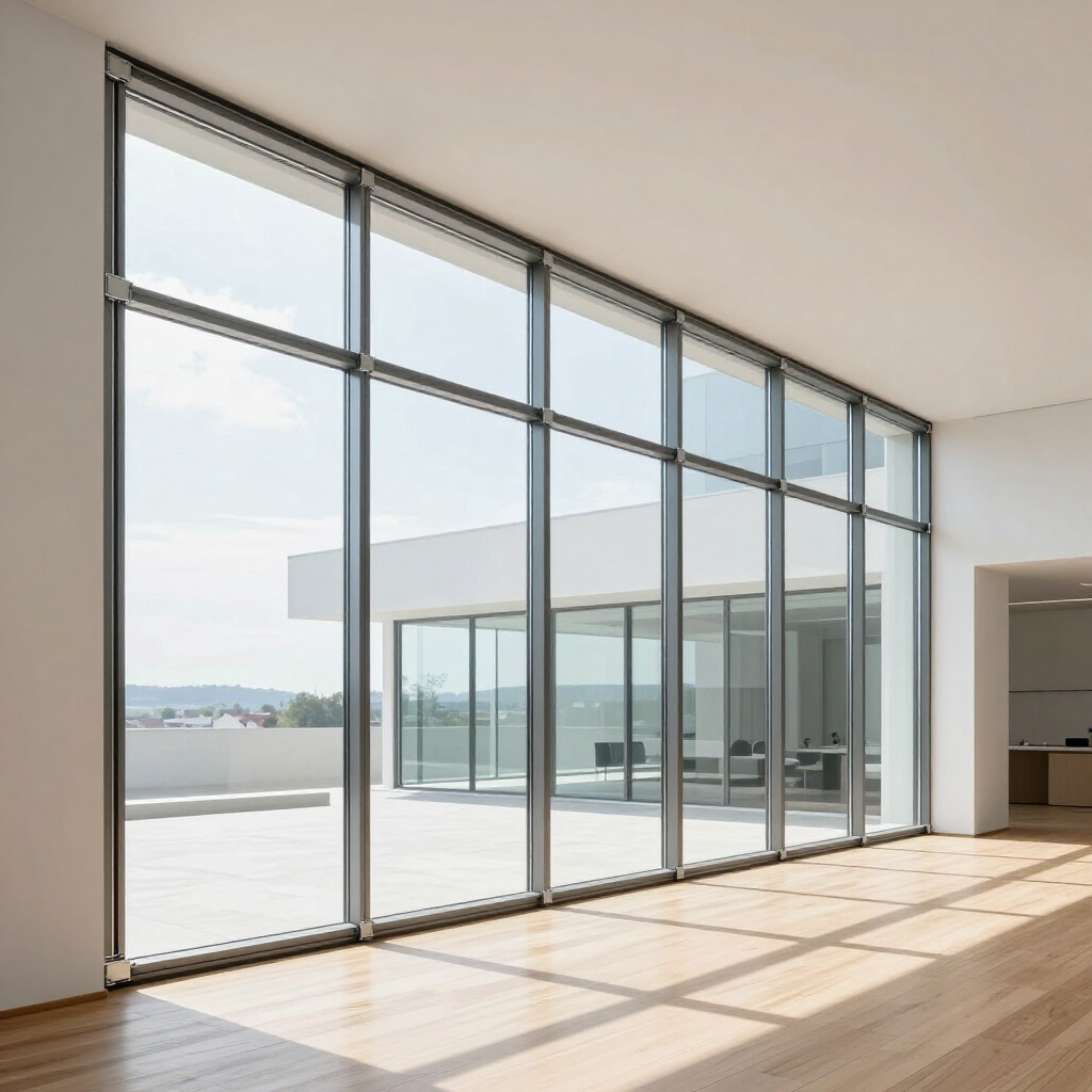Grande luce con serramenti in alluminio