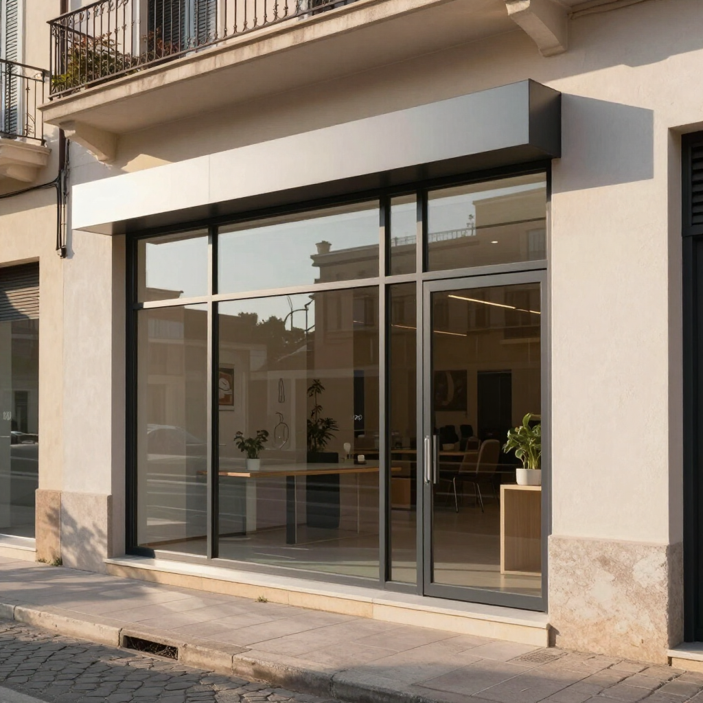 Vetrina commerciale in alluminio taglio termico