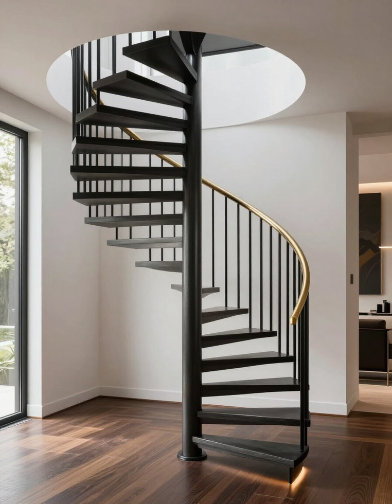 Scala in ferro su misura, design moderno con ringhiere artigianali