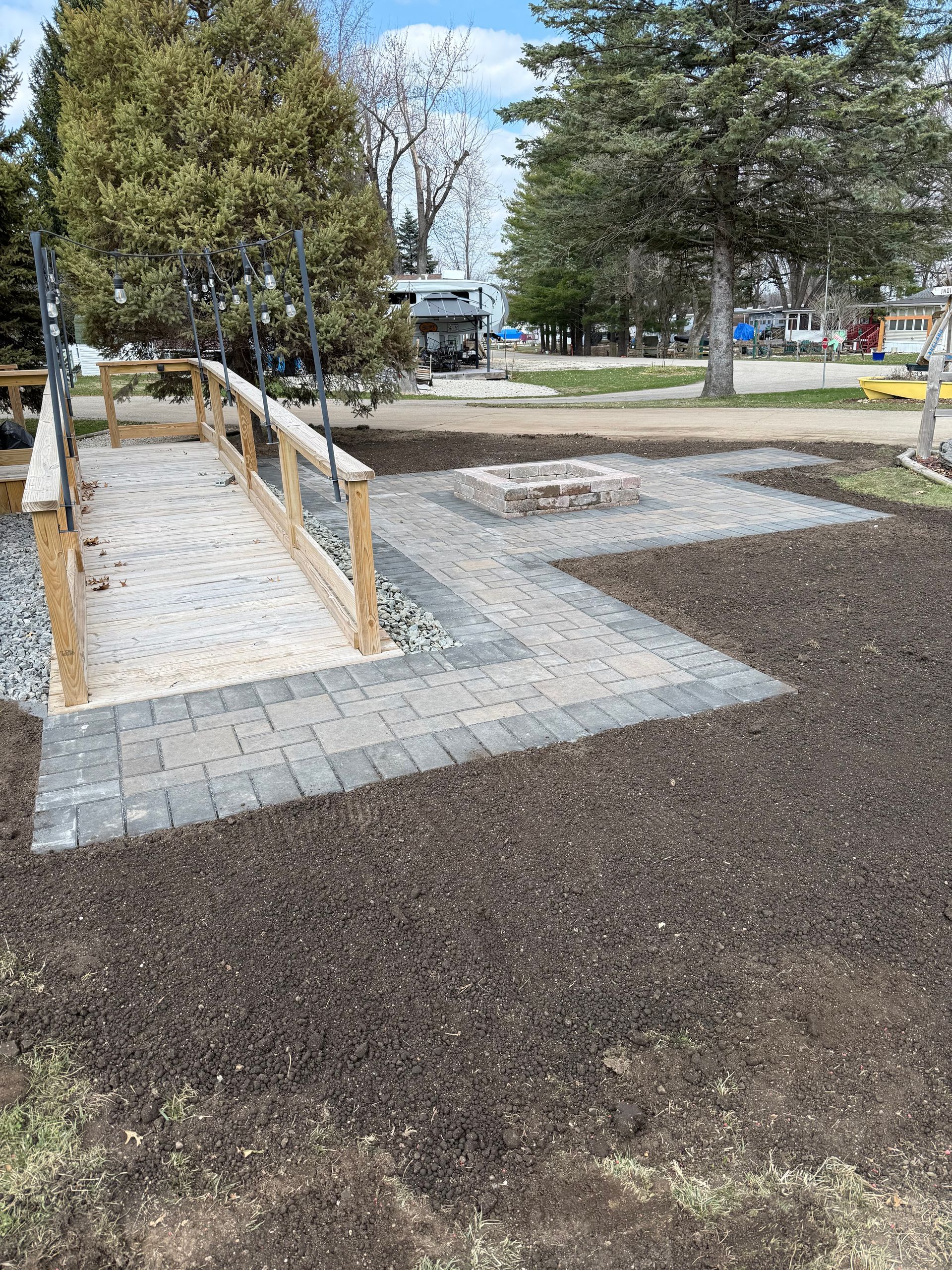 Backyard paver patio and outdoor living space in Southern Wisconsin