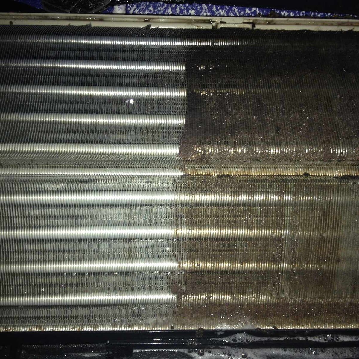 Half clean evaporater coil