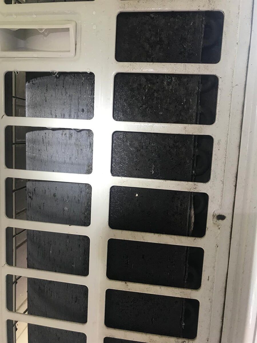 Half cleaned condenser