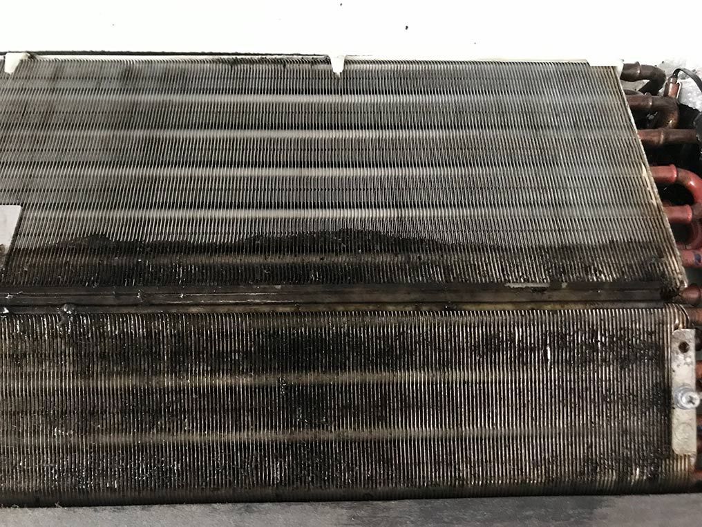 Half cleaned evaporator coils