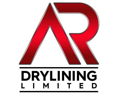 Red and black AR Drylining Limited logo on a white background