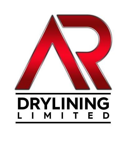 Red and black AR Drylining Limited company logo on a white background