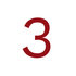 Red number 3 on a white background