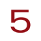 Red number 5 on a white background.