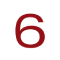 Red number 6 on a white background