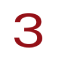 Red number 3 on a white background.