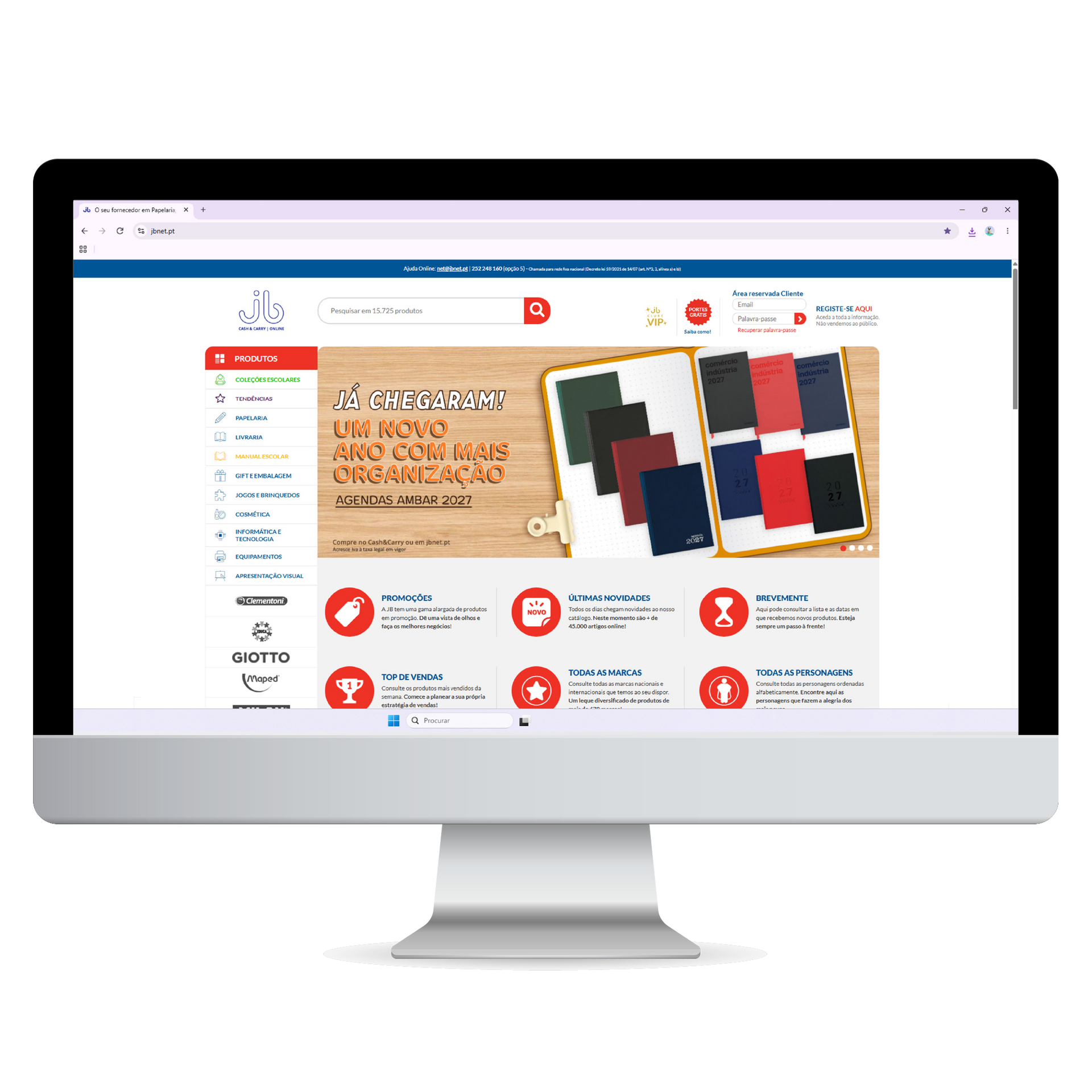 loja online da jb comercio global em computador