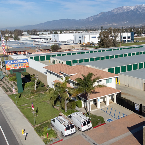 Arial view of All American Storage front office