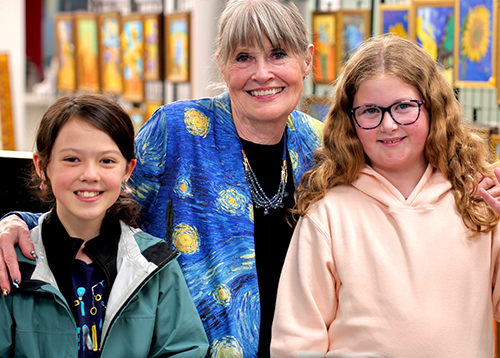 Penny  McInnis with Art Students at Canvastone Children Art Studio