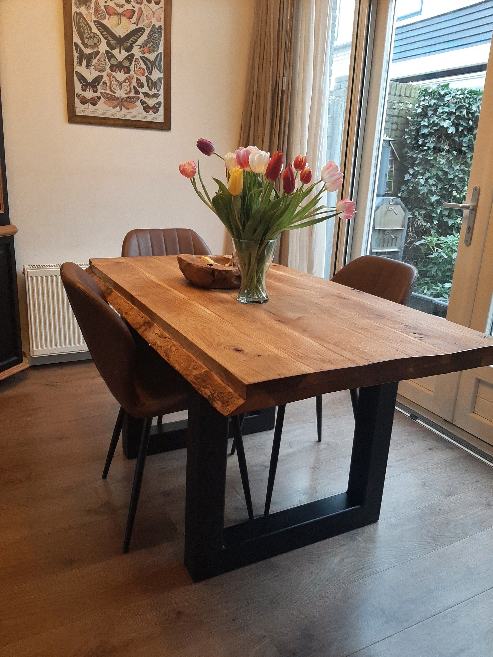 Eikenhouten keukentafel