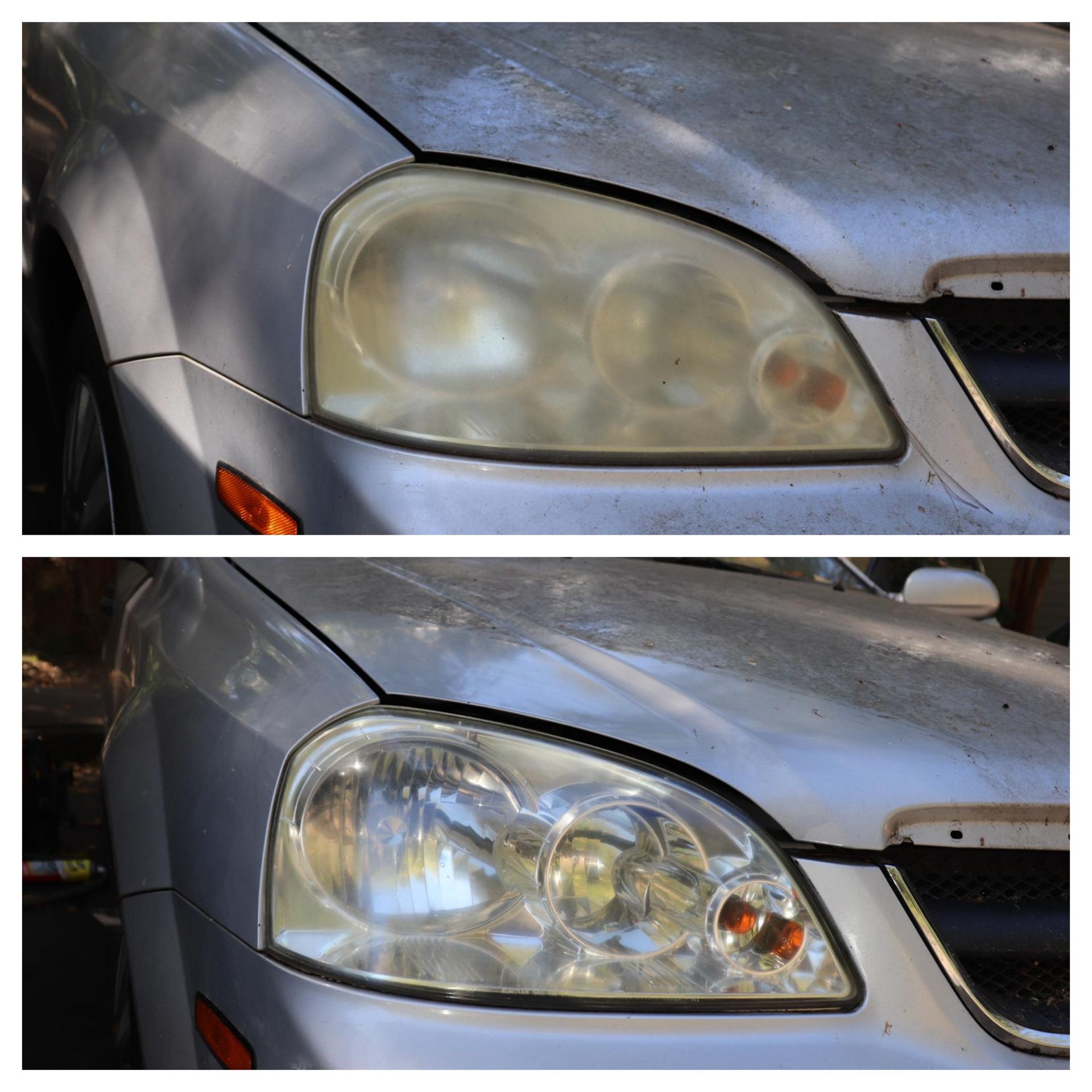Headlight restoration before and after