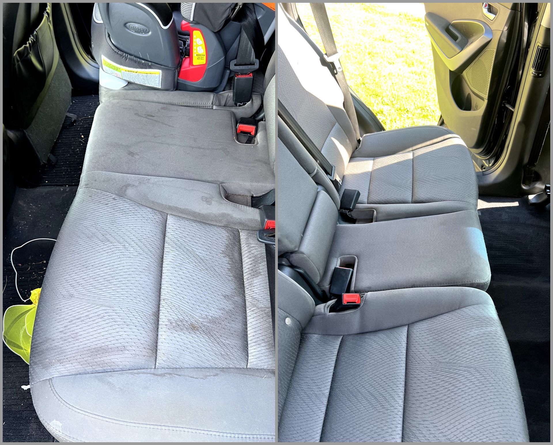 car seat shampoo before and after