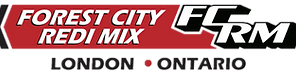 Forest City Redi-Mix and FCRM logo with London, Ontario text on white background