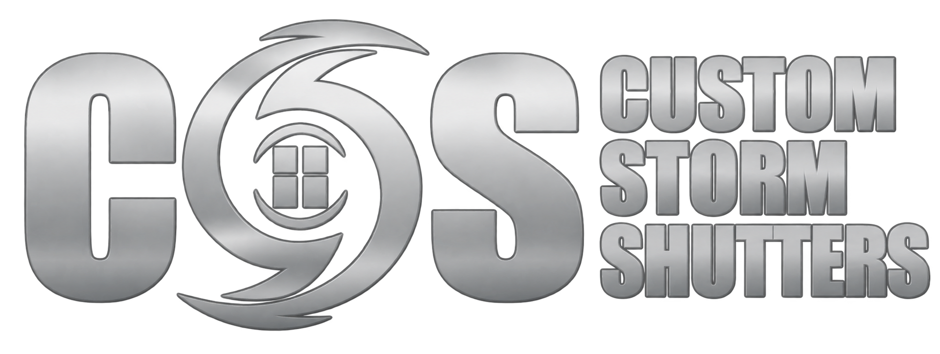Custom Storm Shutters header logo white