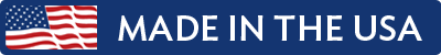 Made in the USA logo: American flag graphic next to white text on a blue background.