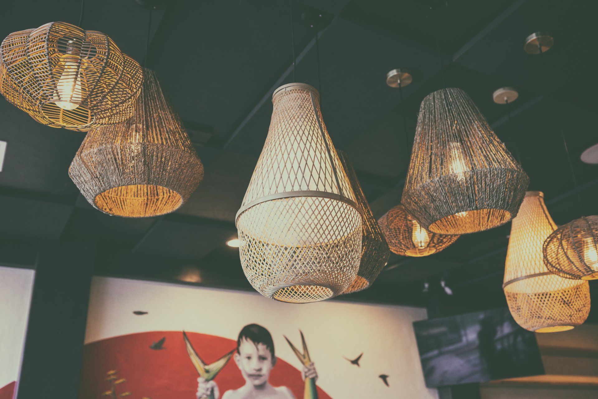picture of a ceiling of a restaurant