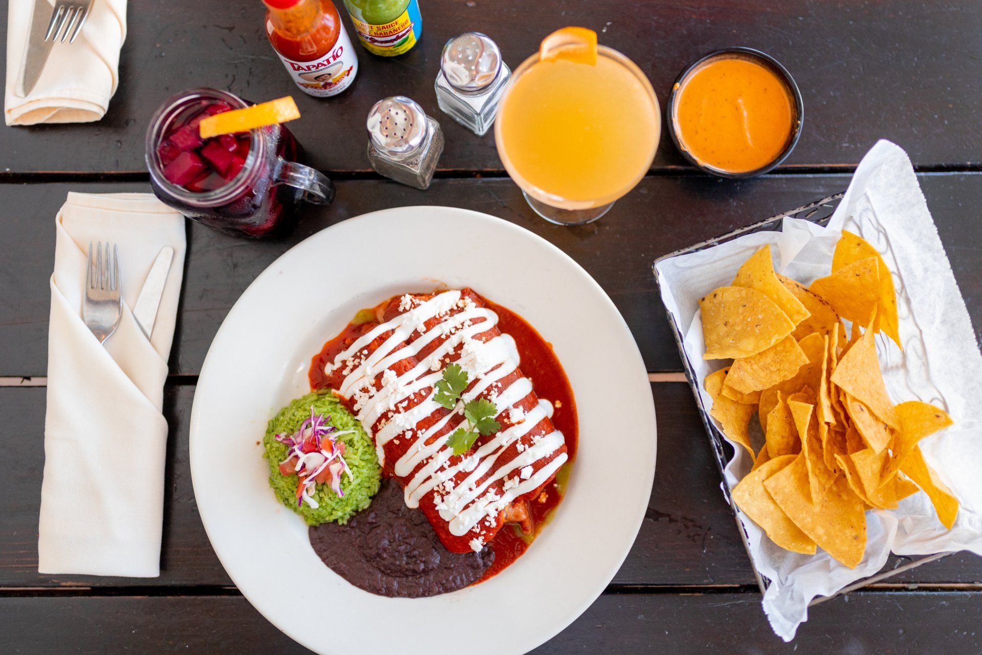 Mexican dishes on a table