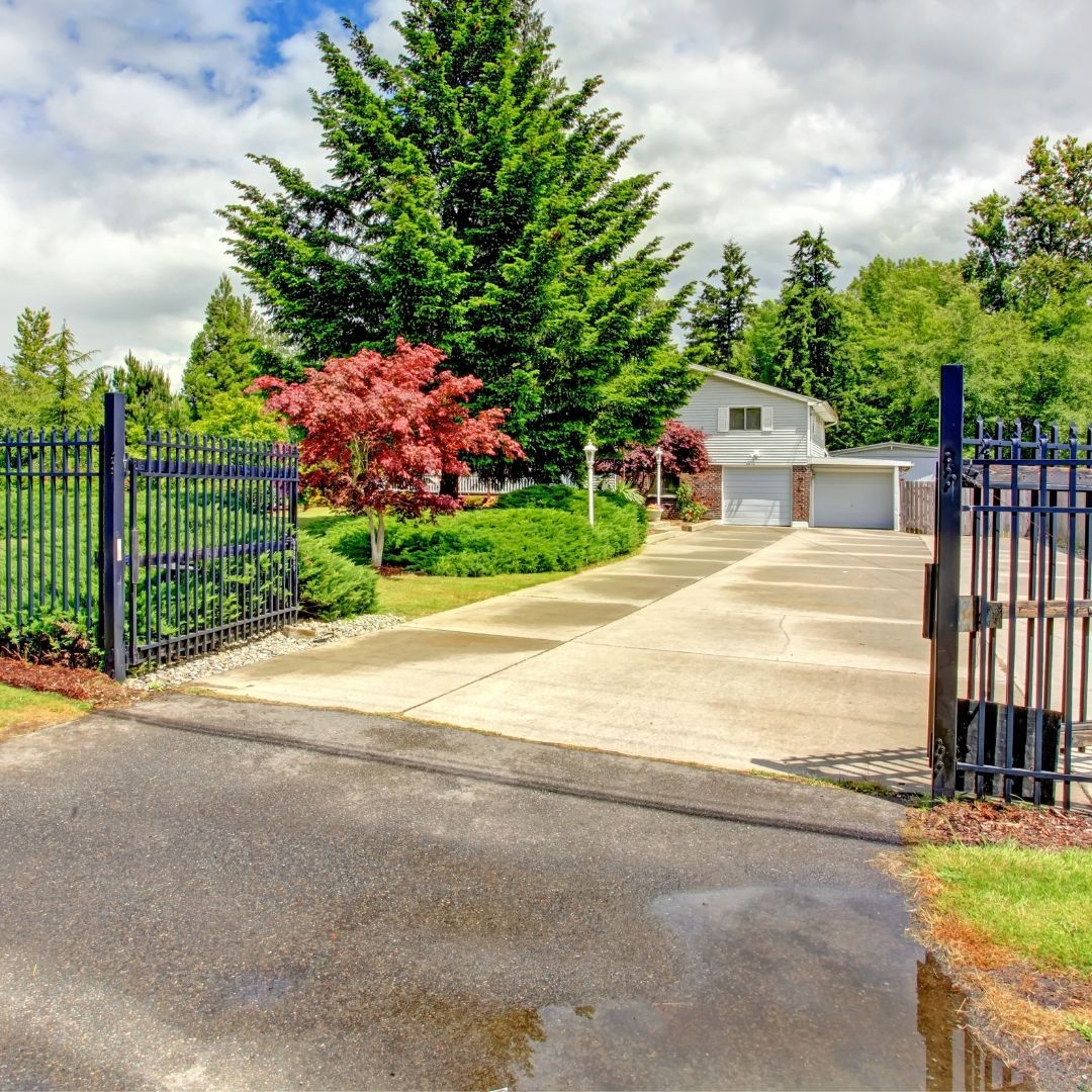 Open driveway gate