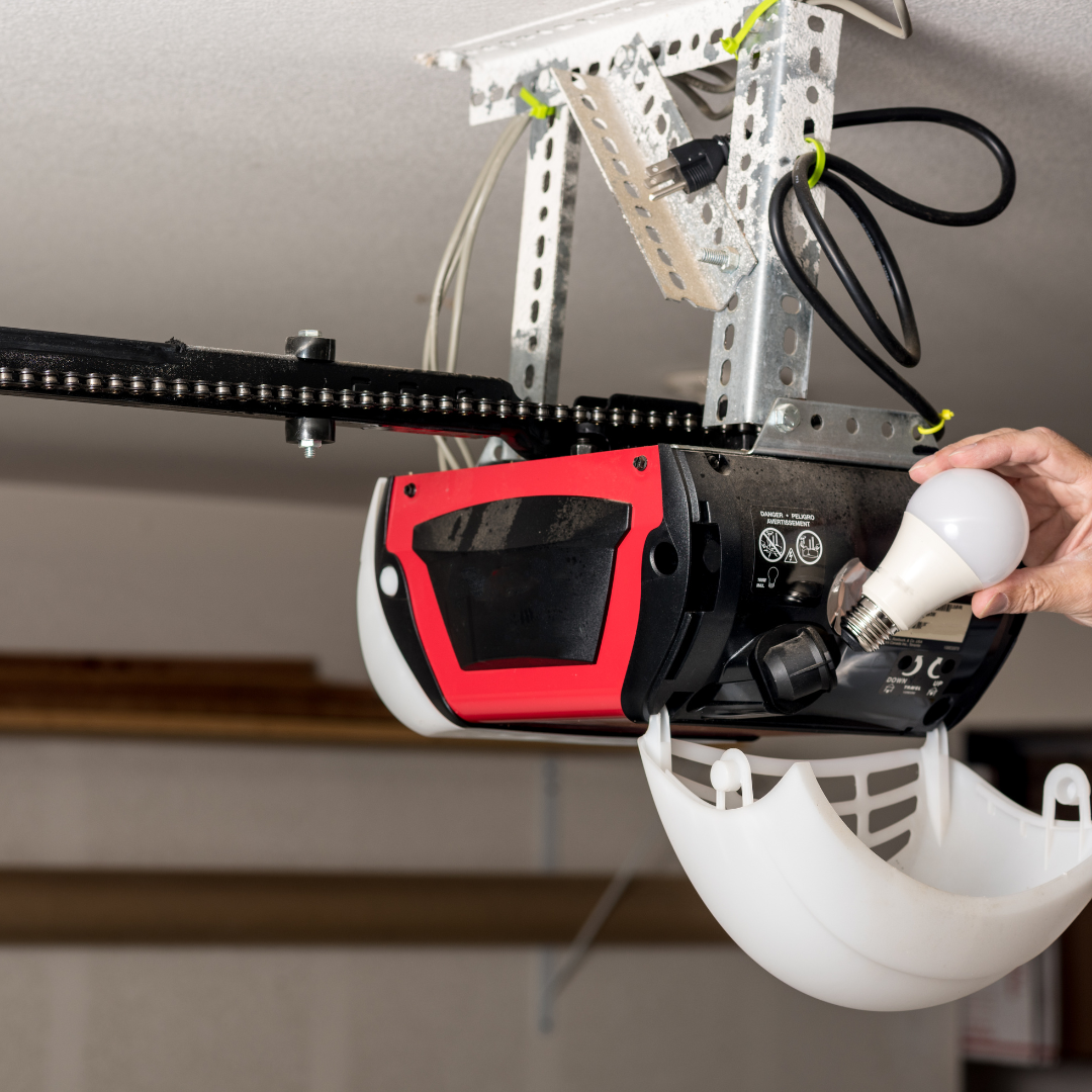Changing the bulb in a garage door motor