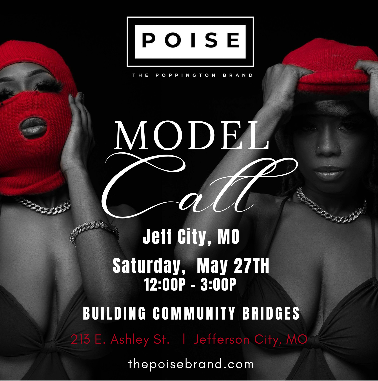 A poster for a model call in jefferson city mo