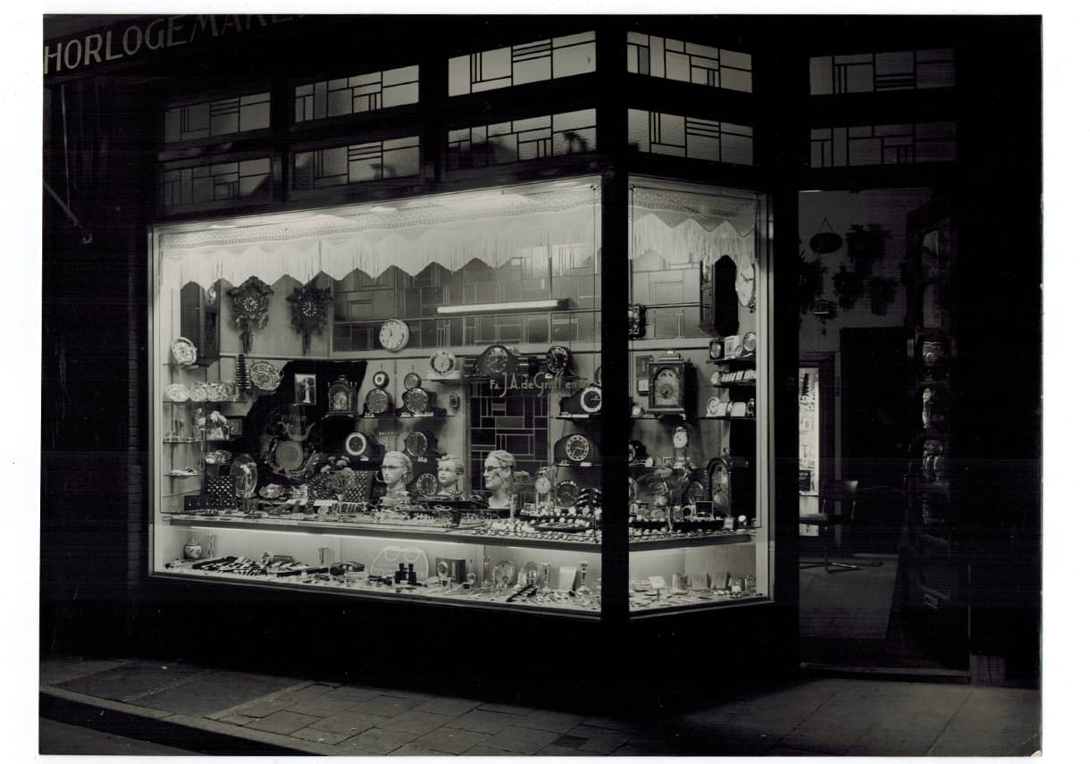 Juwelier de Grijff in de Beukerstraat ca. 1930