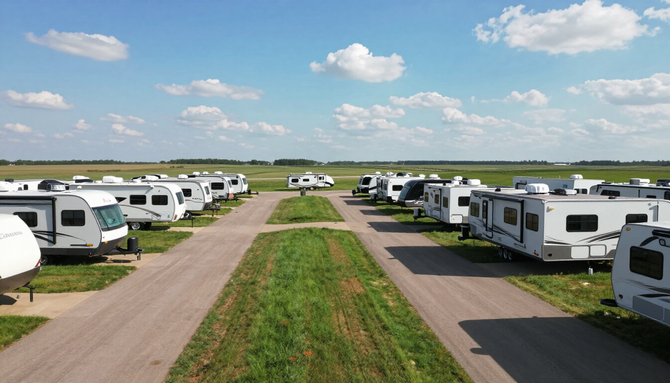 RV sites at Sunflower RV Park in Belleville KS
