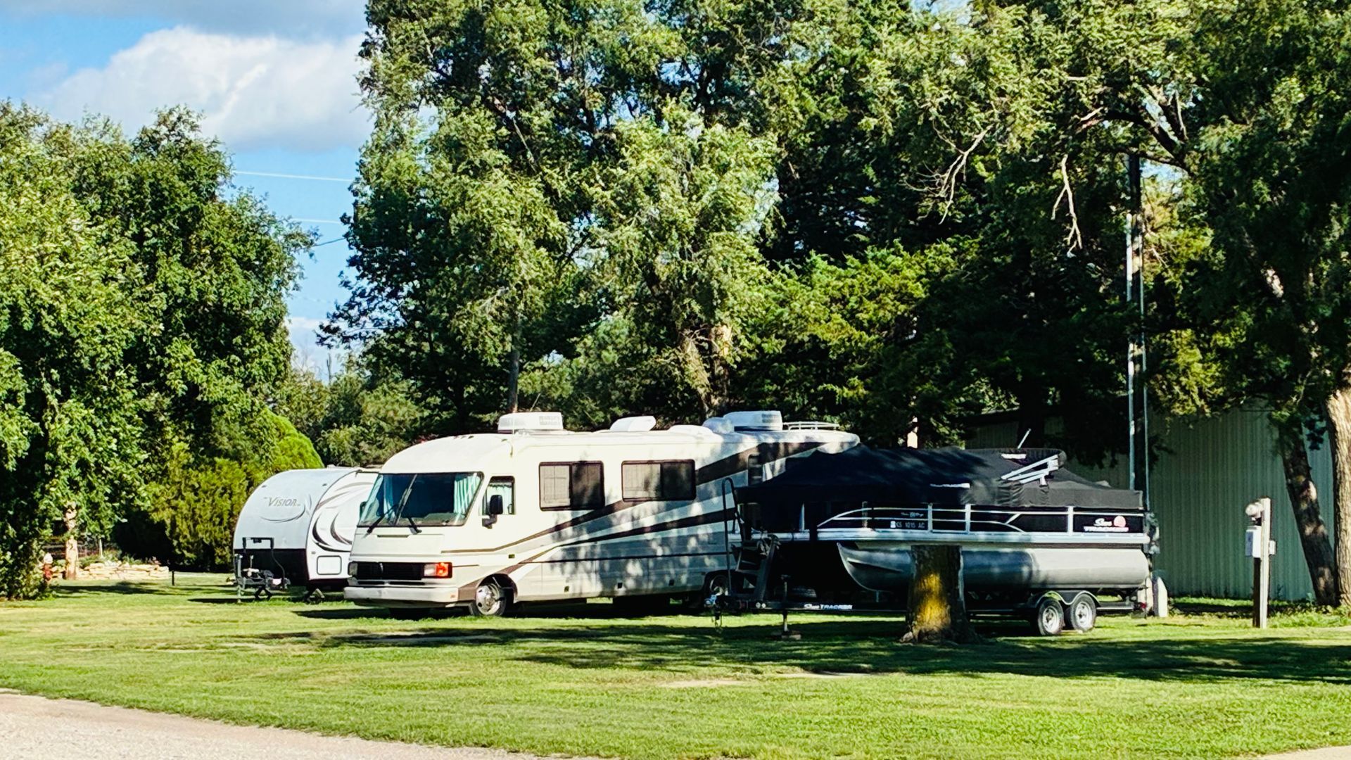 Travel camper and trailer stored at Sunflower RV Park Belleville KS