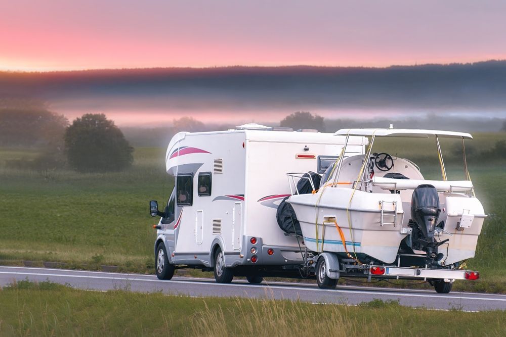 Travel camper and trailer stored at Sunflower RV Park Belleville KS