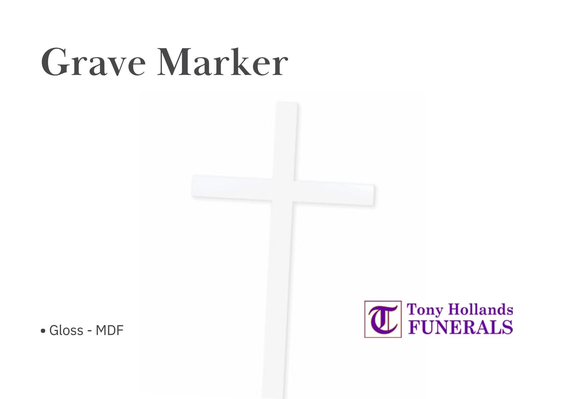 A picture of a White cross Grave marker, to stand in place before a plaque