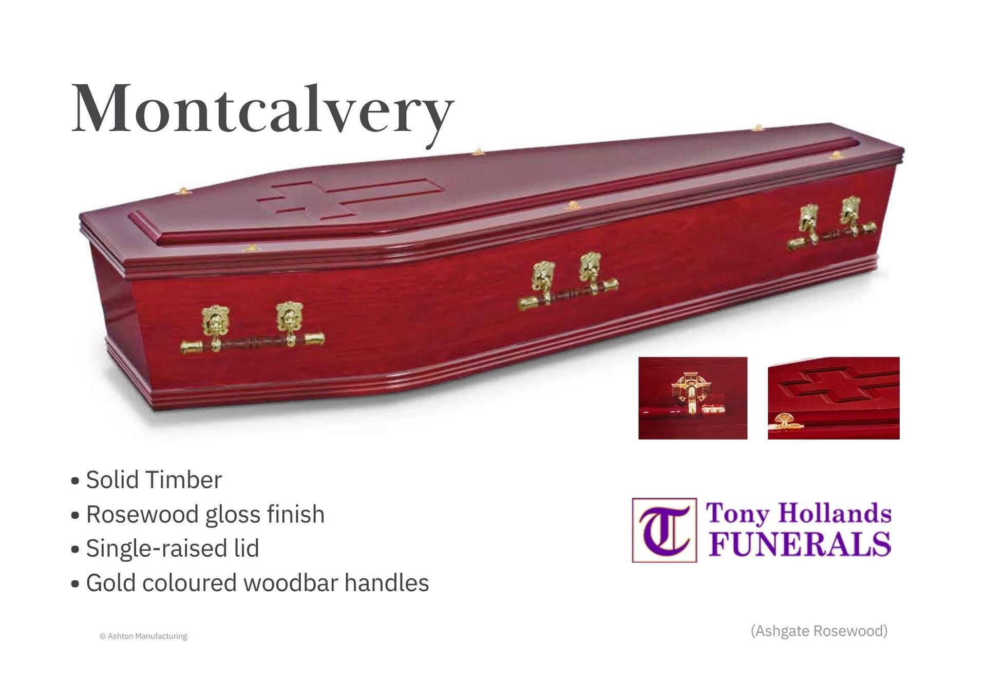 A picture of a wooden coffin with a cross engraved on it.
