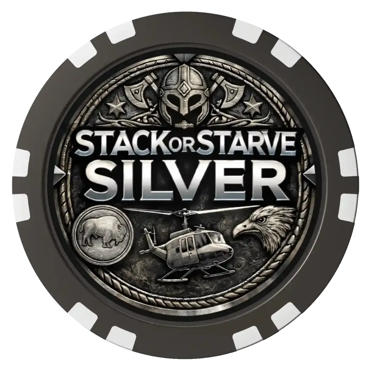 Stack or Starve Silver Supporter Poker Chip Bundle (Limited)