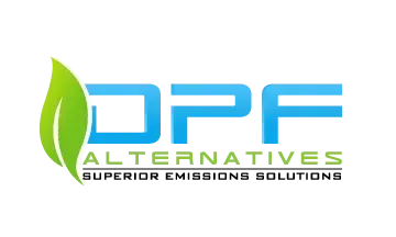DPF Alternatives logo with green leaf and blue text, “Superior Emissions Solutions” tagline