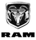 RAM logo in black and white with a ram’s head above the word “RAM”